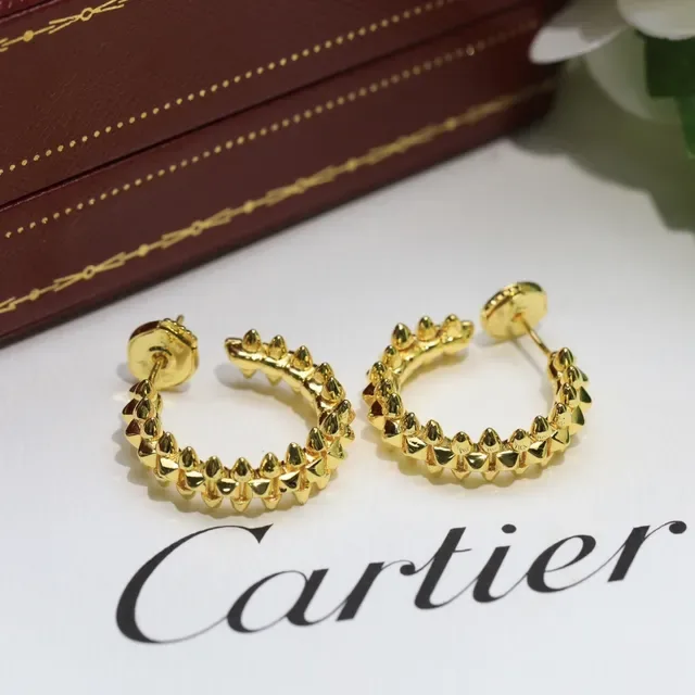 Cartier Juste un Clou Gold Silver Spiked Hoop Conical Studs Earrings 8