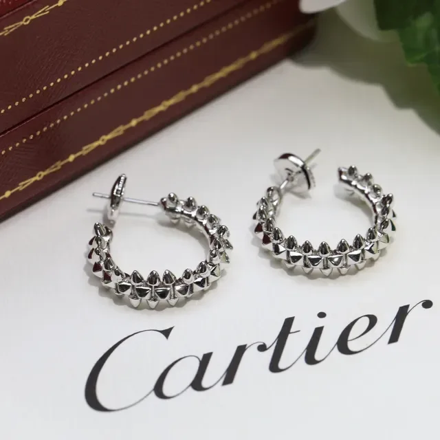 Cartier Juste un Clou Gold Silver Spiked Hoop Conical Studs Earrings 9
