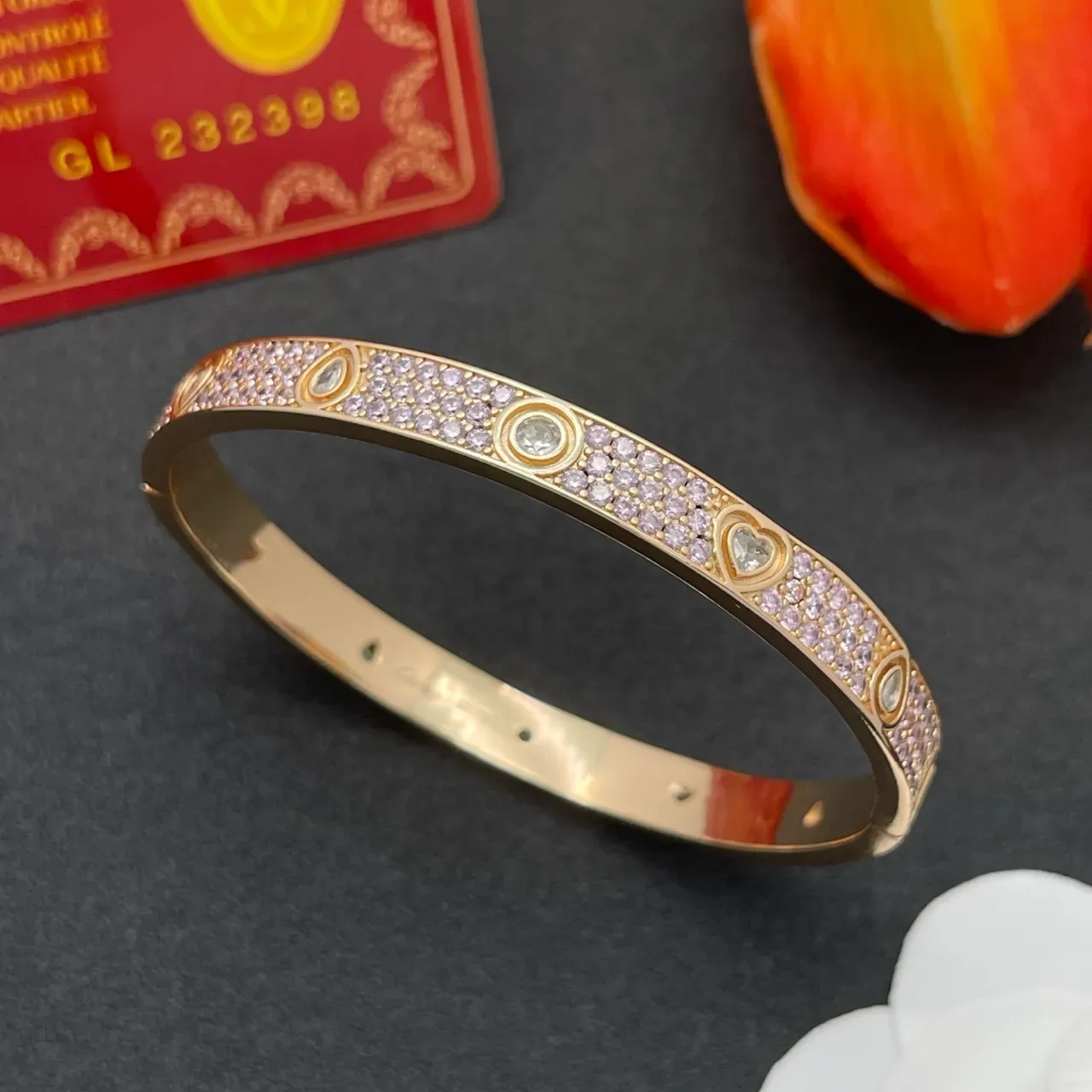 Cartier Juste un Clou 镶嵌淡紫色水晶玫瑰金手链 6