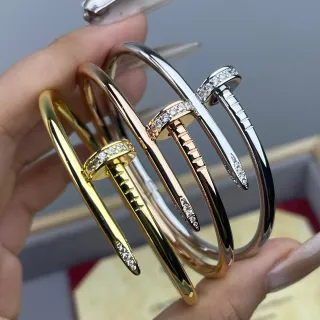 Cartier Juste un Clou Pavé Stone Nail Motif ব্যাঙ্গেল ব্রেসলেট