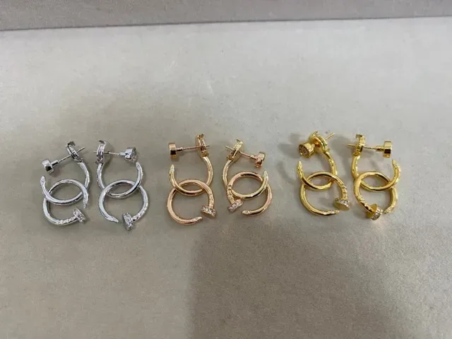 Cartier Juste un Clou Rose Gold Pavé Diamond Interlocking Hoop Earrings 2