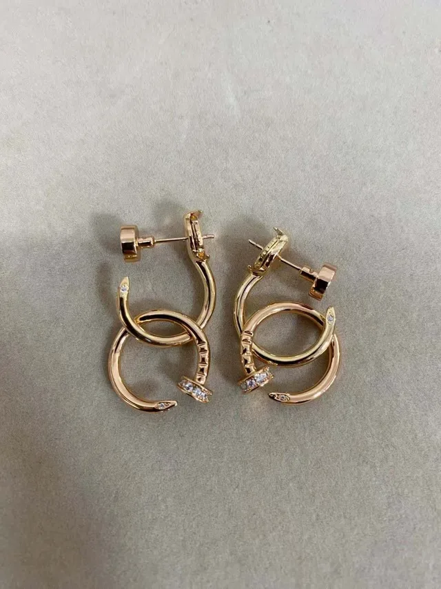 Cartier Juste un Clou Rose Gold Pavé Diamond Interlocking Hoop Earrings 3