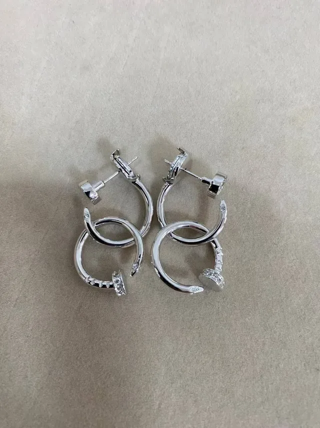 Cartier Juste un Clou Rose Gold Pavé Diamond Interlocking Hoop Earrings 7