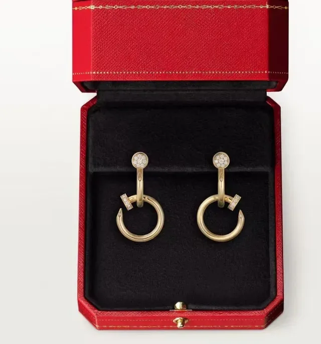 Cartier Juste un Clou Rose Gold Pavé Diamond Interlocking Hoop Earrings 8