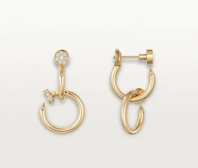 Cartier Juste un Clou Rose Gold Pavé Diamond Interlocking Hoop Earrings 9