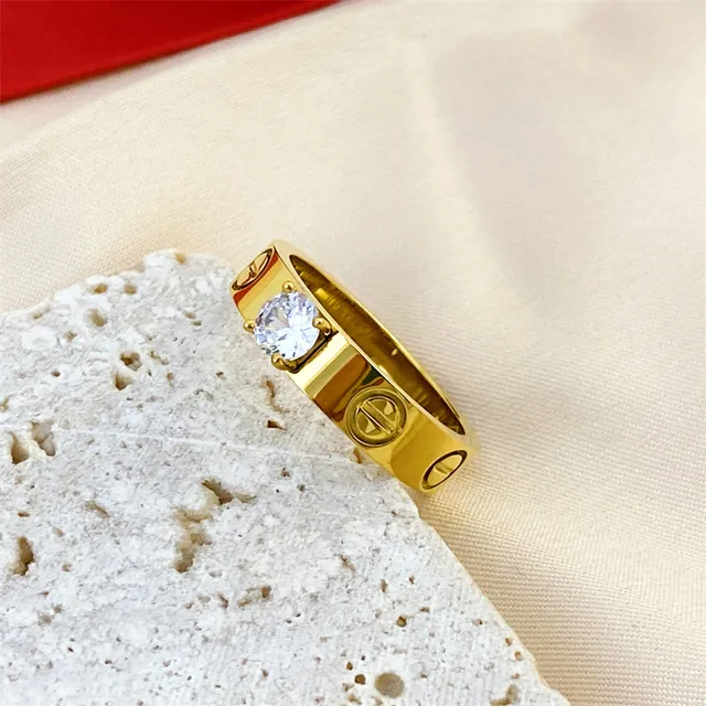 Cartier Juste un Clou plata roja pulida acero inoxidable anillo solitario piedra central 3