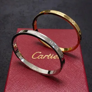 Cartier Love سوار ذهب وفضة مفصل مصقول من المعدن
