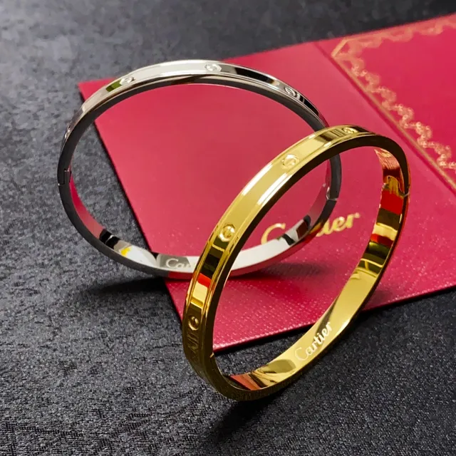 Cartier Love سوار ذهب وفضة مفصل مصقول من المعدن 5