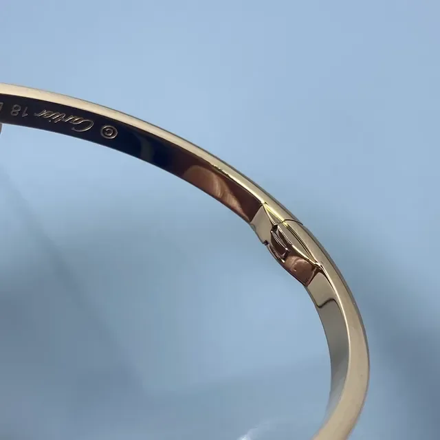 Cartier Love Gold Silver Screw-Motif Pavé-Set Bracelet 2