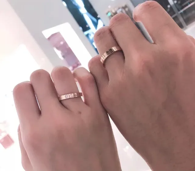 Cartier Love Ring Champagne Gold Single Diamond Stacking Rings 7