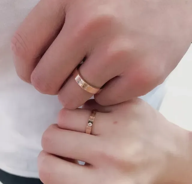 Cartier Love Ring Champagne Gold Single Diamond Stacking Rings 8
