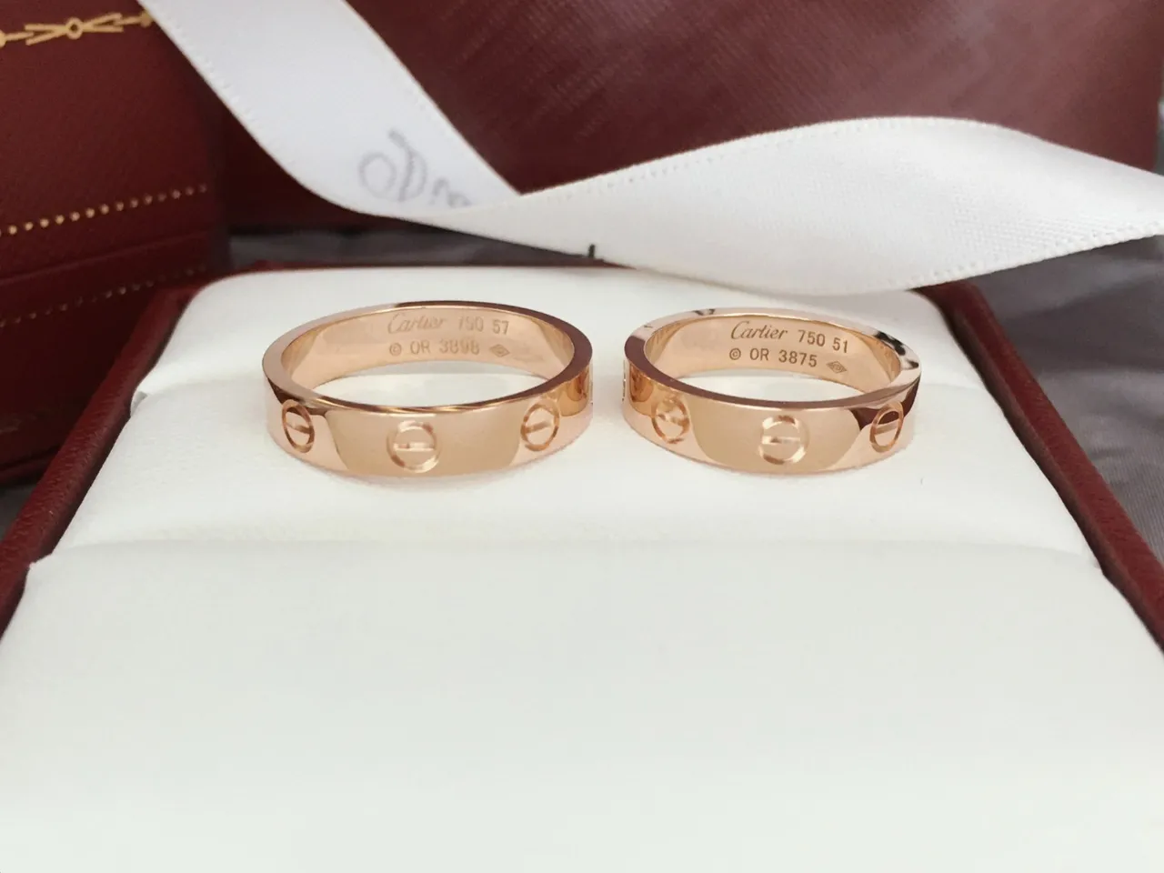 Cartier Love गुलाबी सोना स्क्रू-मोटिफ स्टैकेबल रिंग्स 5