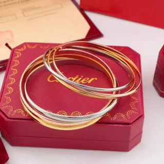 Cartier Love أساور ثلاثية الطبقة متعددة الألوان ذهب