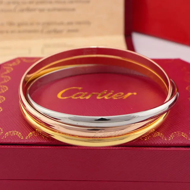 Cartier Love Triple-Stack Multi-Tone Gold Bracelets 5
