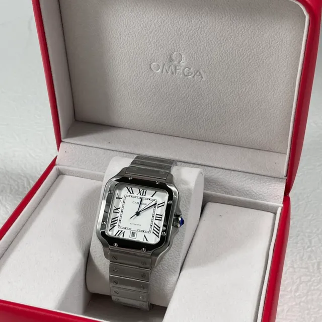 Cartier Santos de Cartier स्टेनलेस स्टील सफेद डायल यांत्रिक घड़ी 3