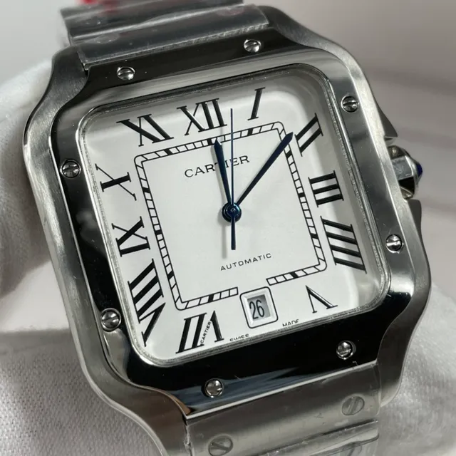 Cartier Santos de Cartier स्टेनलेस स्टील सफेद डायल यांत्रिक घड़ी 7