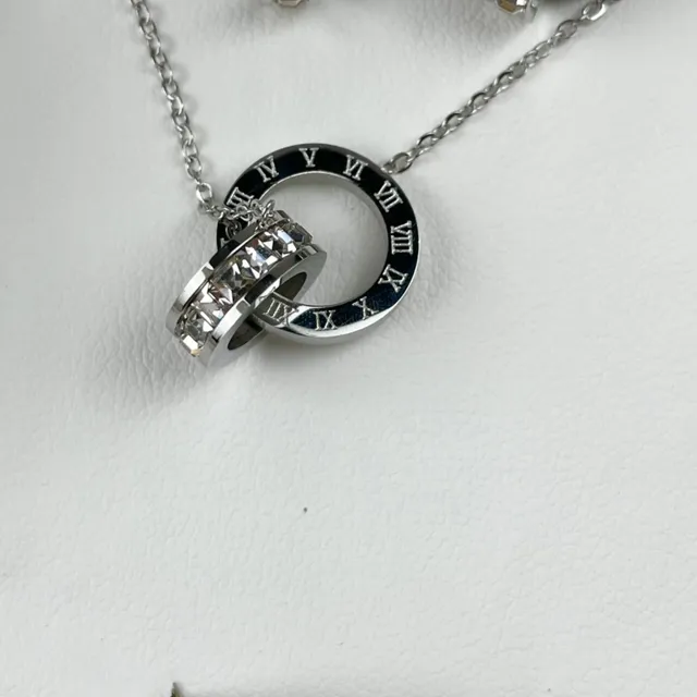 Cartier Prata Branco Caso Redondo Pulseira de Metal Integrada Colar 3
