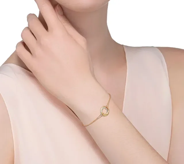 Cartier Trinity Interlocking Triple-Ring Pavé Bracelet 9