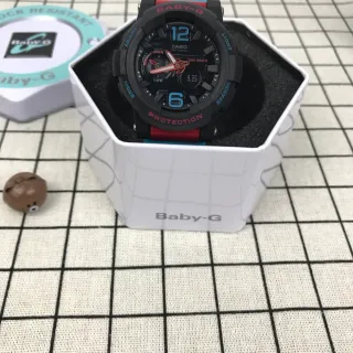 Casio Baby-G Sports Watch Black Red Blue Rugged Analog-Digital Watch