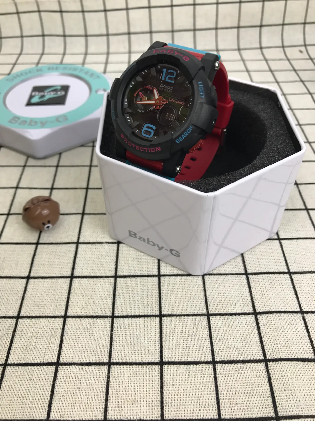 Casio Baby-G स्पोर्ट्स घड़ी काला लाल नीला रग्ड एनालॉग-डिजिटल घड़ी 4