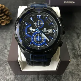 Casio Black Blue Resin Case Chronograph Dial Watch