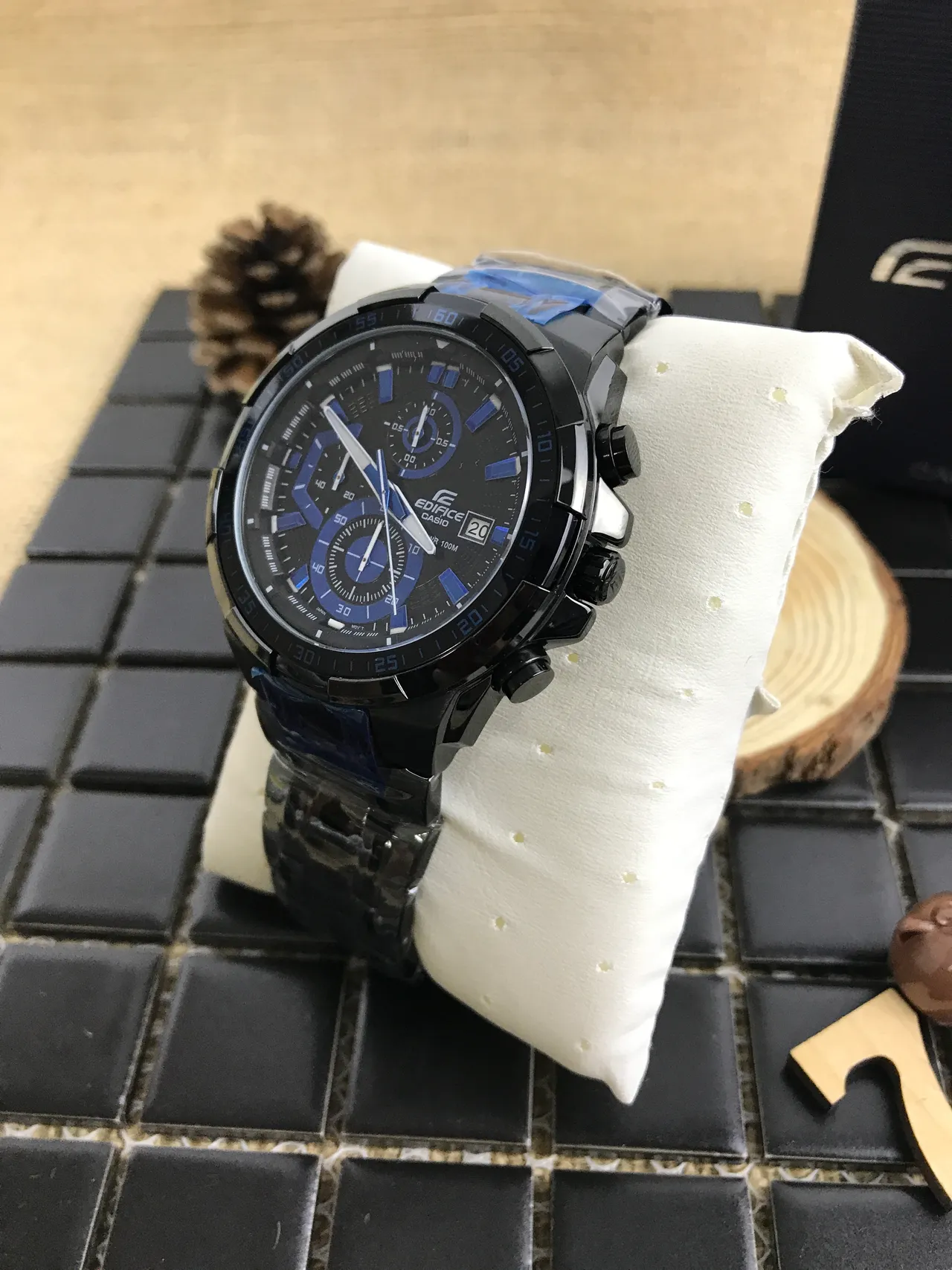 Casio Black Blue Resin Case Chronograph Dial Watch 7