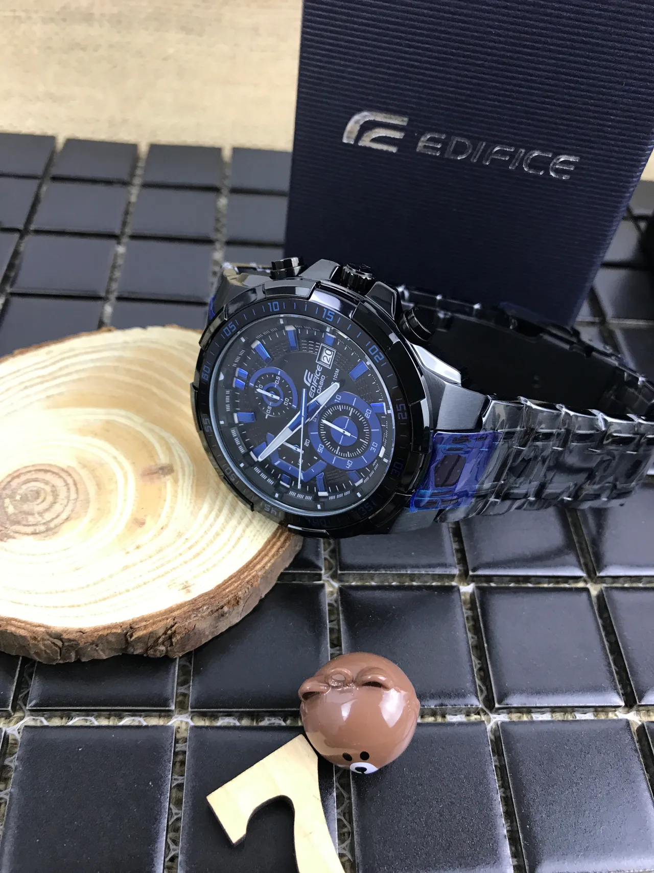 Casio Black Blue Resin Case Chronograph Dial Watch 10