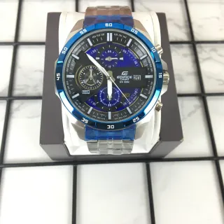 Casio Edifice Chronograph Blue-Accented Metal and Resin Sports Watch
