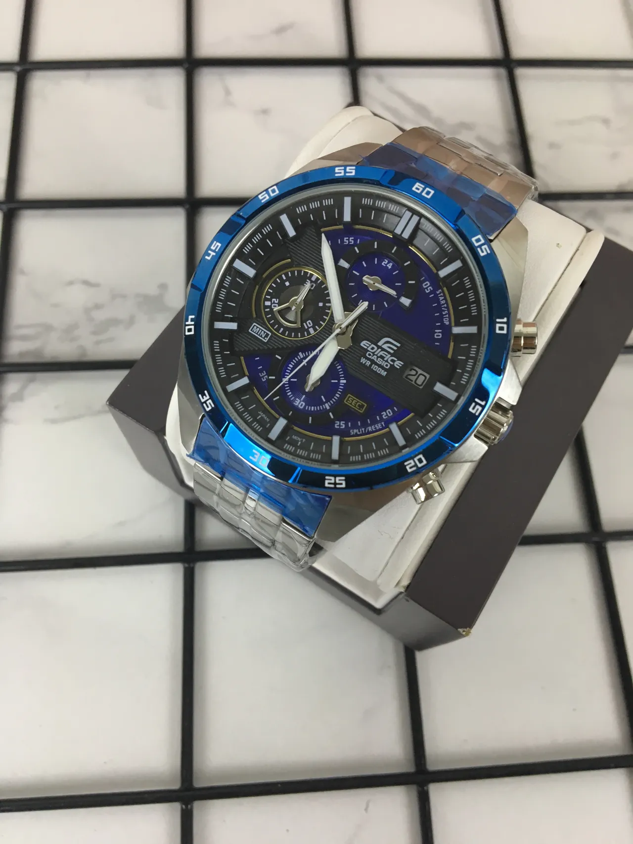 Casio Edifice Chronograph Blue-Accented Metal and Resin Sports Watch 2