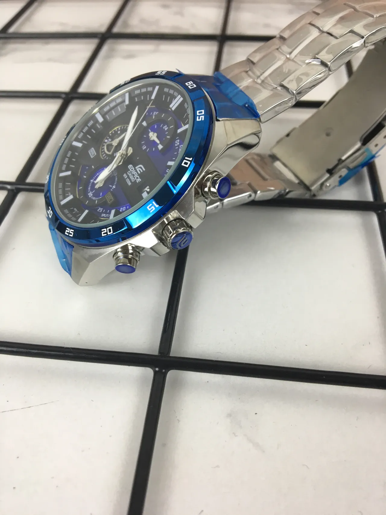 Casio Edifice Chronograph Blue-Accented Metal and Resin Sports Watch 4
