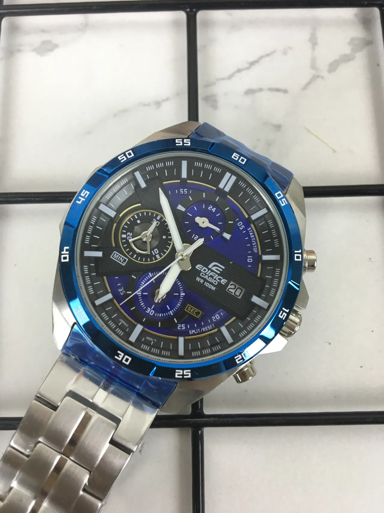 Casio Edifice Chronograph Blue-Accented Metal and Resin Sports Watch 6