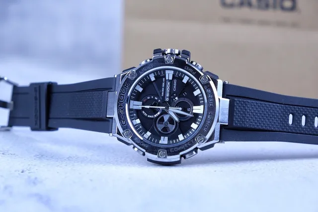 Casio G-Shock काला चांदी मजबूत स्टेनलेस स्टील केस मल्टी-लेयर प्रोटेक्टिव बेजेल घड़ी 4