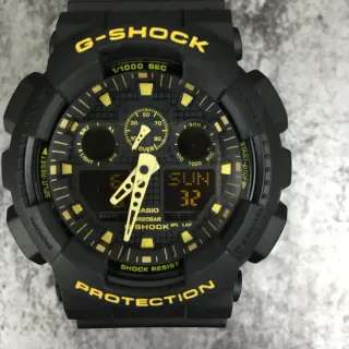 Casio G-Shock GA-100 Black and Yellow Analog-Digital Sports Watch