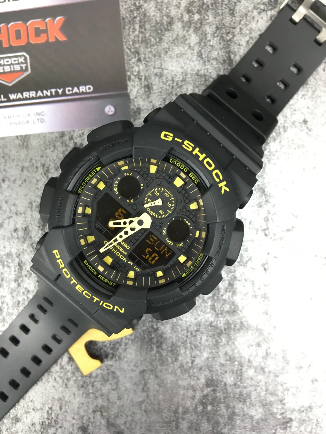 Casio G-Shock GA-100 Noir et Jaune Montre Analogique-Numérique Sportive 4