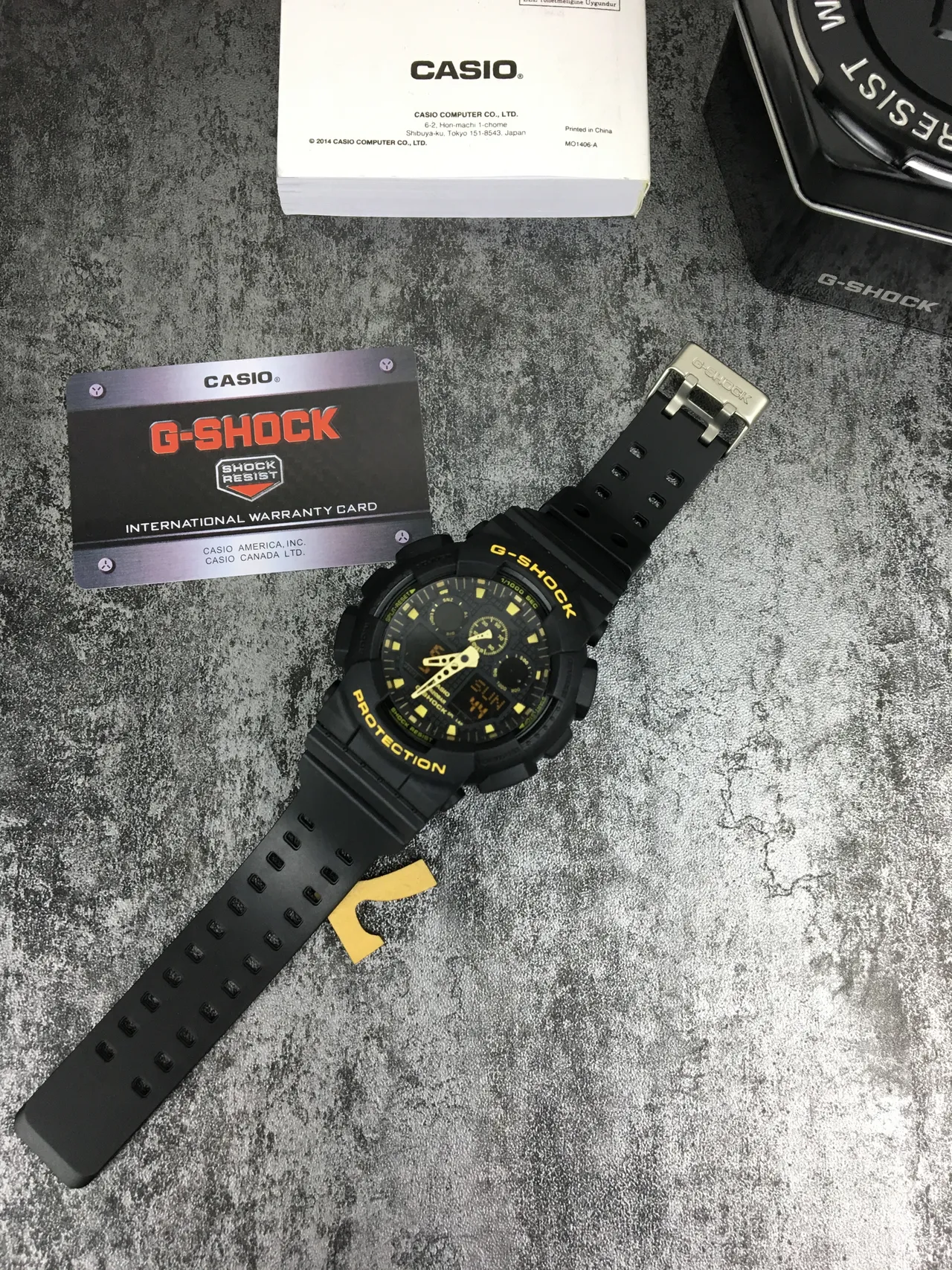 Casio G-Shock GA-100 Noir et Jaune Montre Analogique-Numérique Sportive 5