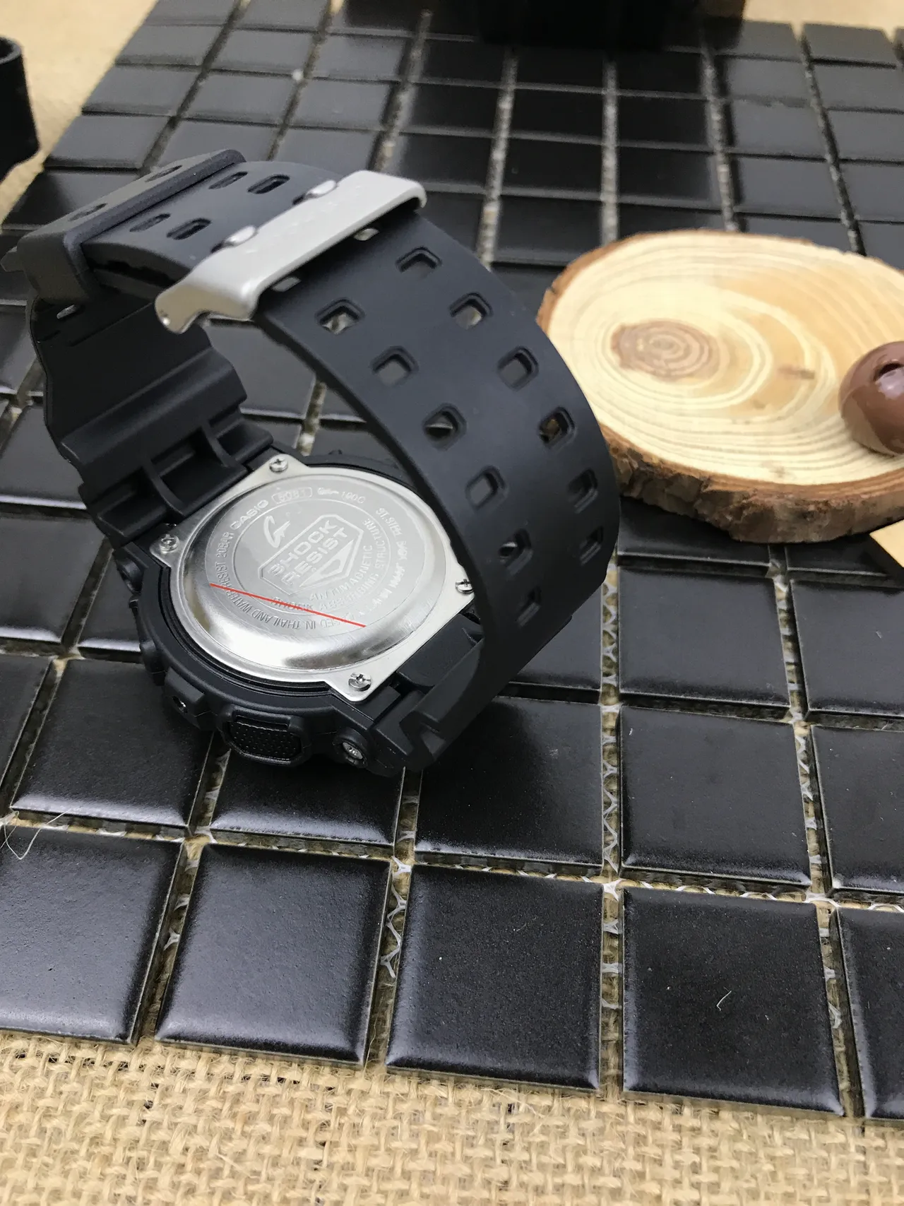 Casio G-Shock GA-100 काला हरा मैट रेजिन निर्माण बोल्ड लाइम एकसेंट्स घड़ी 6
