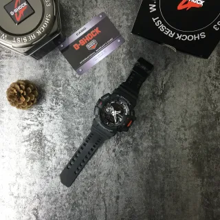 Casio G-Shock GA-100 Black Red Rugged Analog-Digital Resin Strap Watch