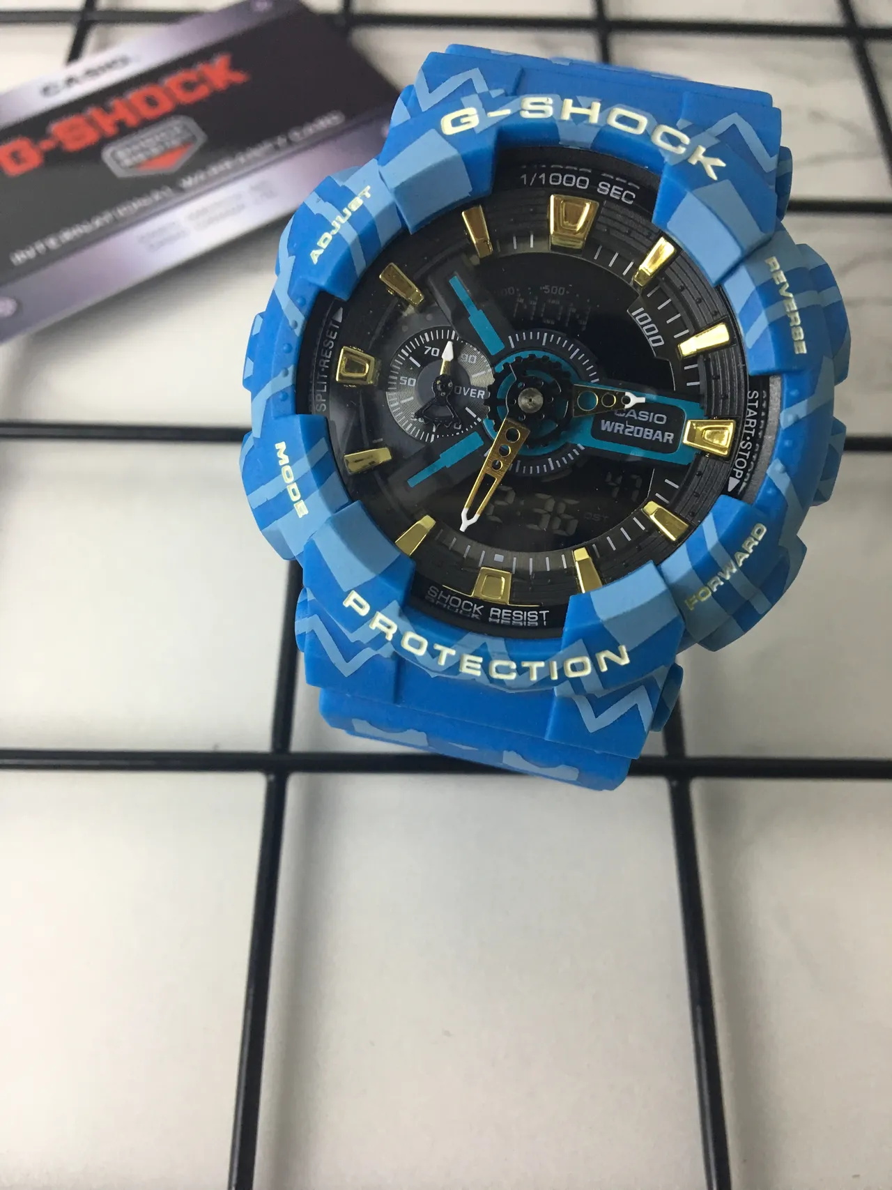 Casio G-Shock GA-100 नीली कैमोफ्लाज स्पोर्ट्स वॉच 2