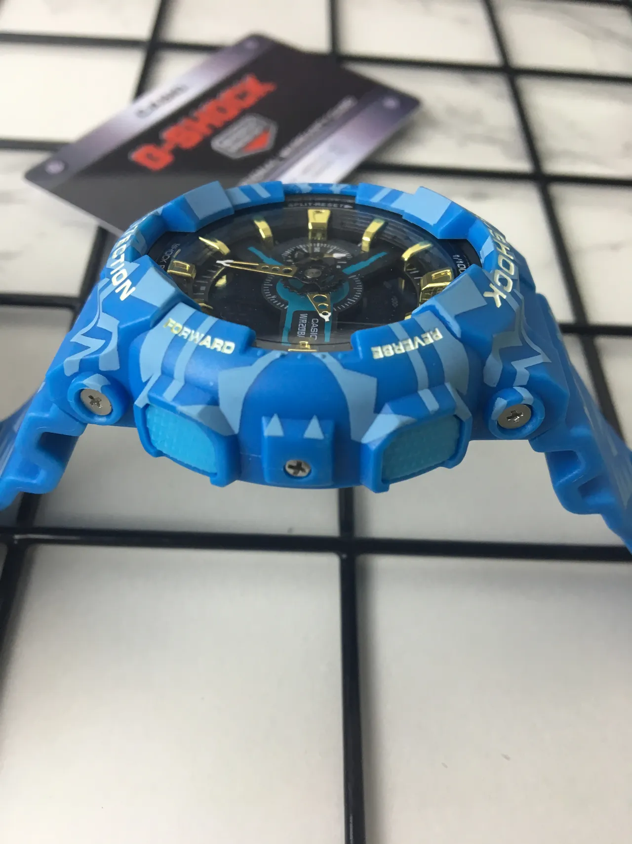 Casio G-Shock GA-100 नीली कैमोफ्लाज स्पोर्ट्स वॉच 4