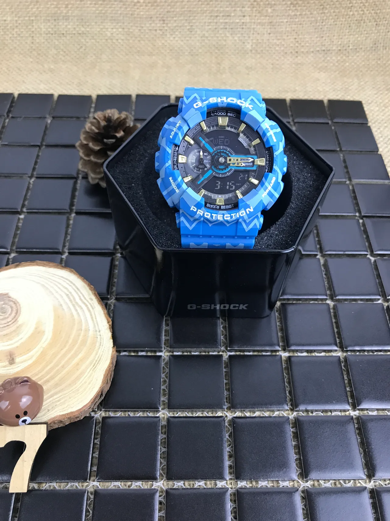 Casio G-Shock GA-100 नीली कैमोफ्लाज स्पोर्ट्स वॉच 7