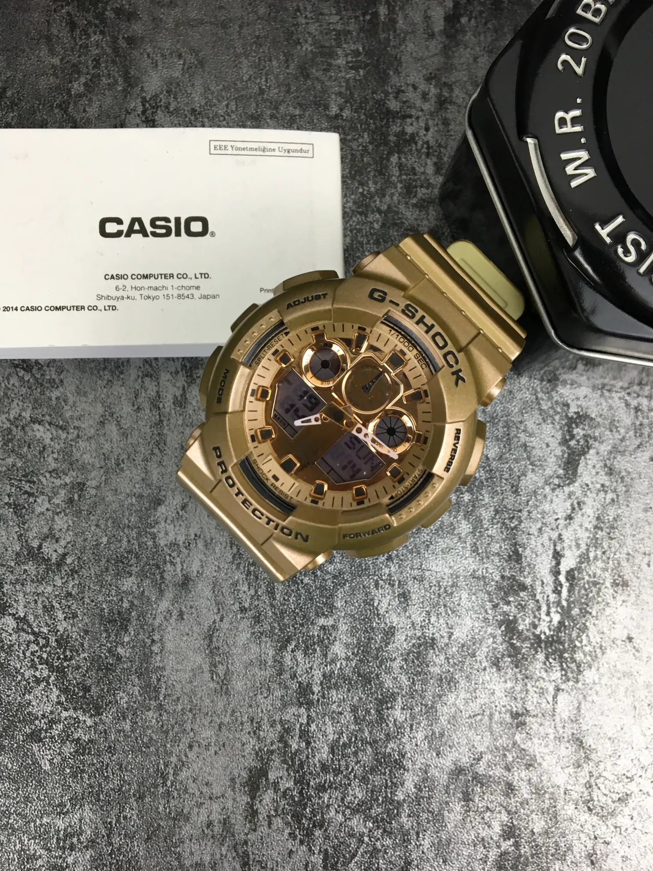 卡西欧 G-Shock GA-100 金色调 模拟-数字 运动手表 2