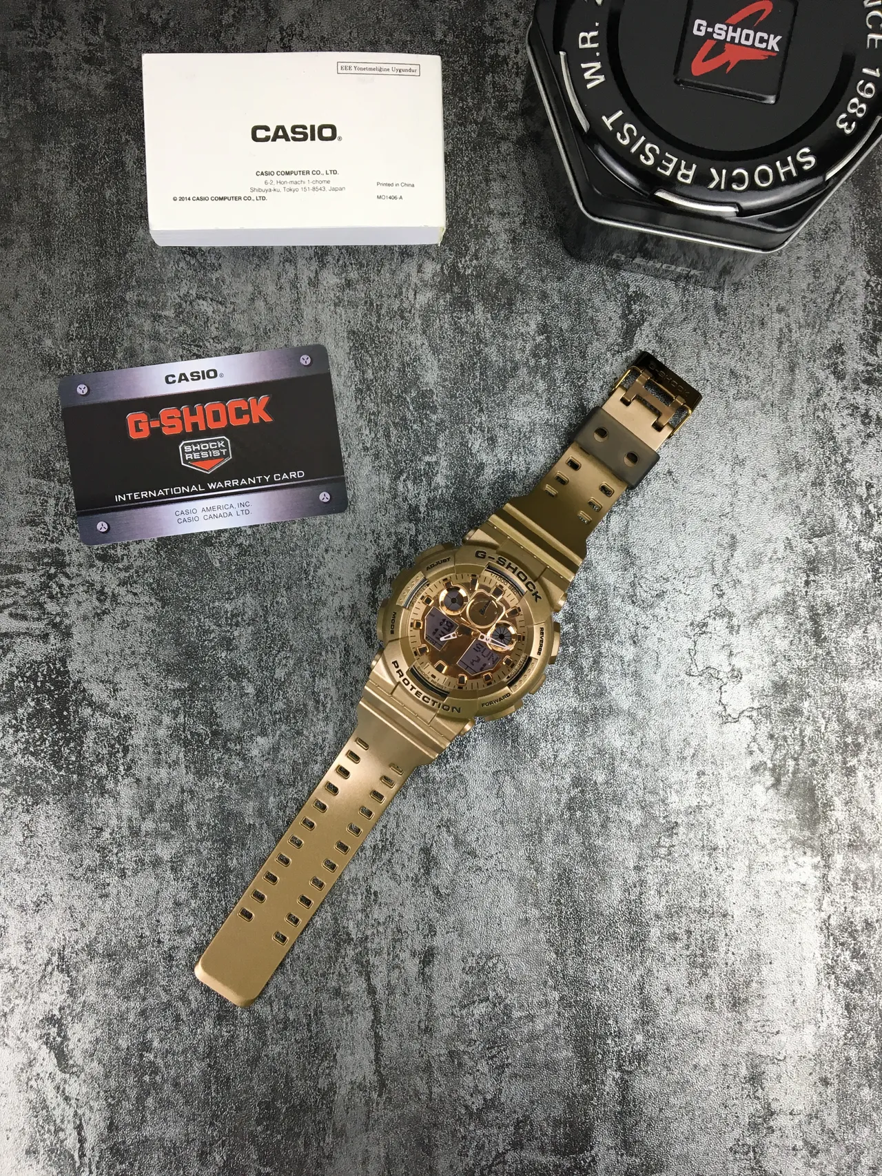 卡西欧 G-Shock GA-100 金色调 模拟-数字 运动手表 7