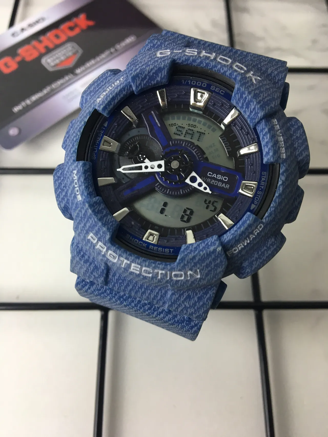 Casio G-Shock GA-100 Textured Blue Resin Sports Watch 2