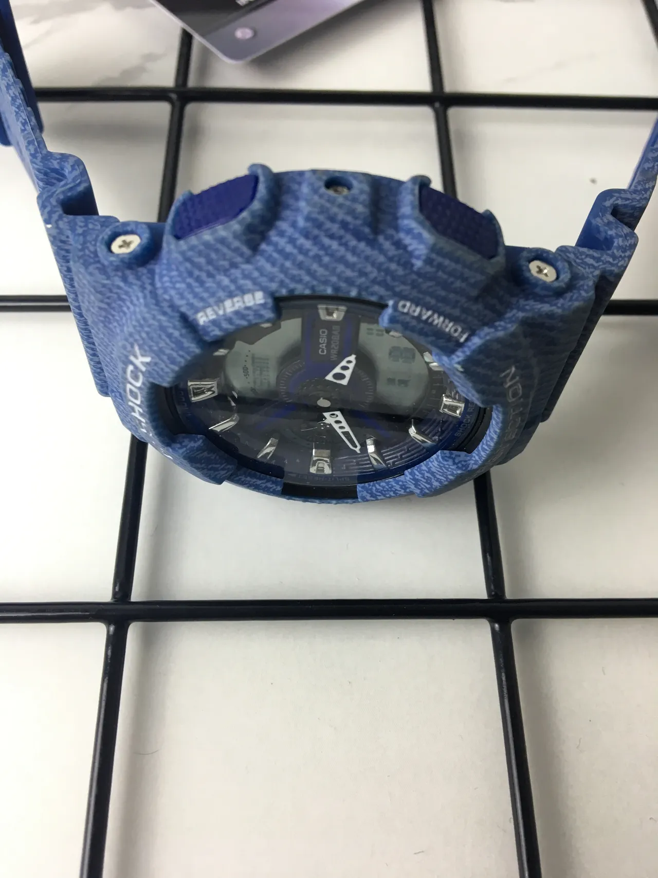 Casio G-Shock GA-100 Textured Blue Resin Sports Watch 4