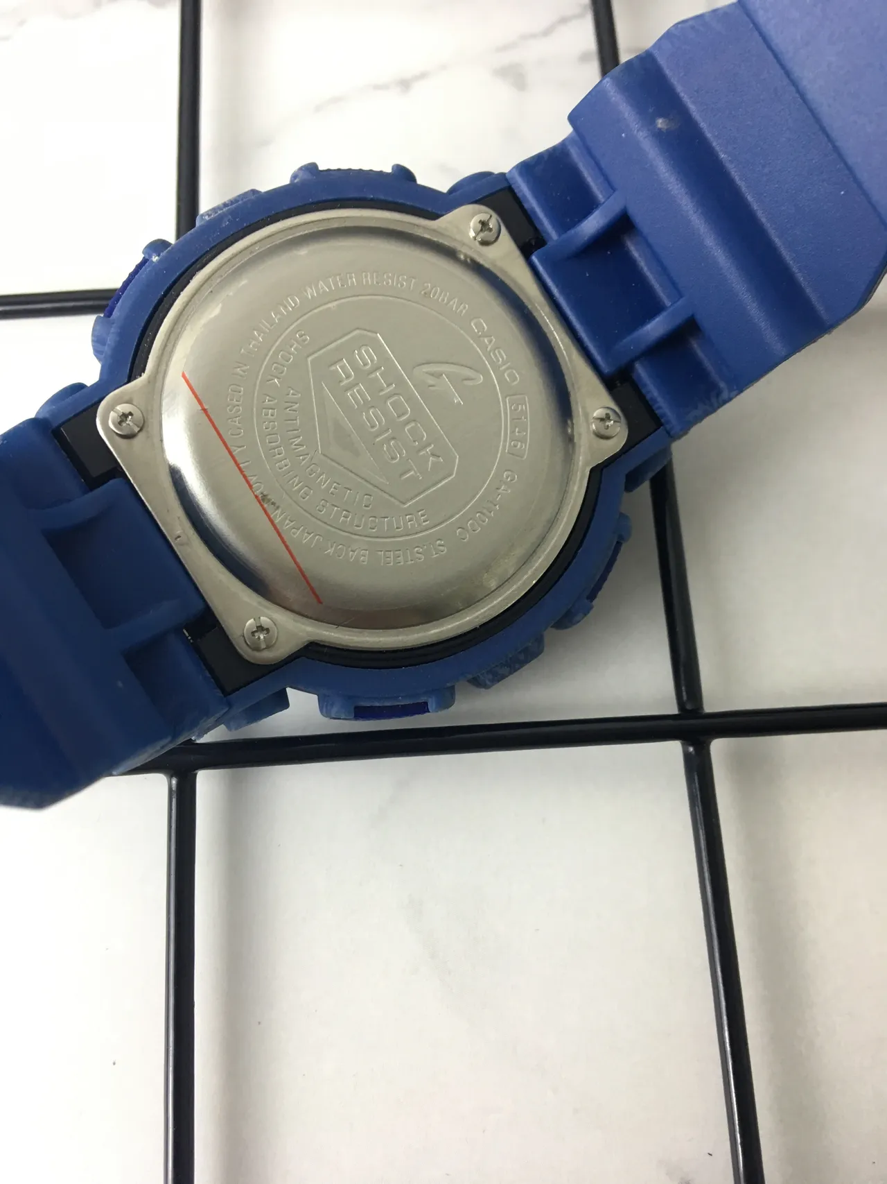 Casio G-Shock GA-100 Textured Blue Resin Sports Watch 5