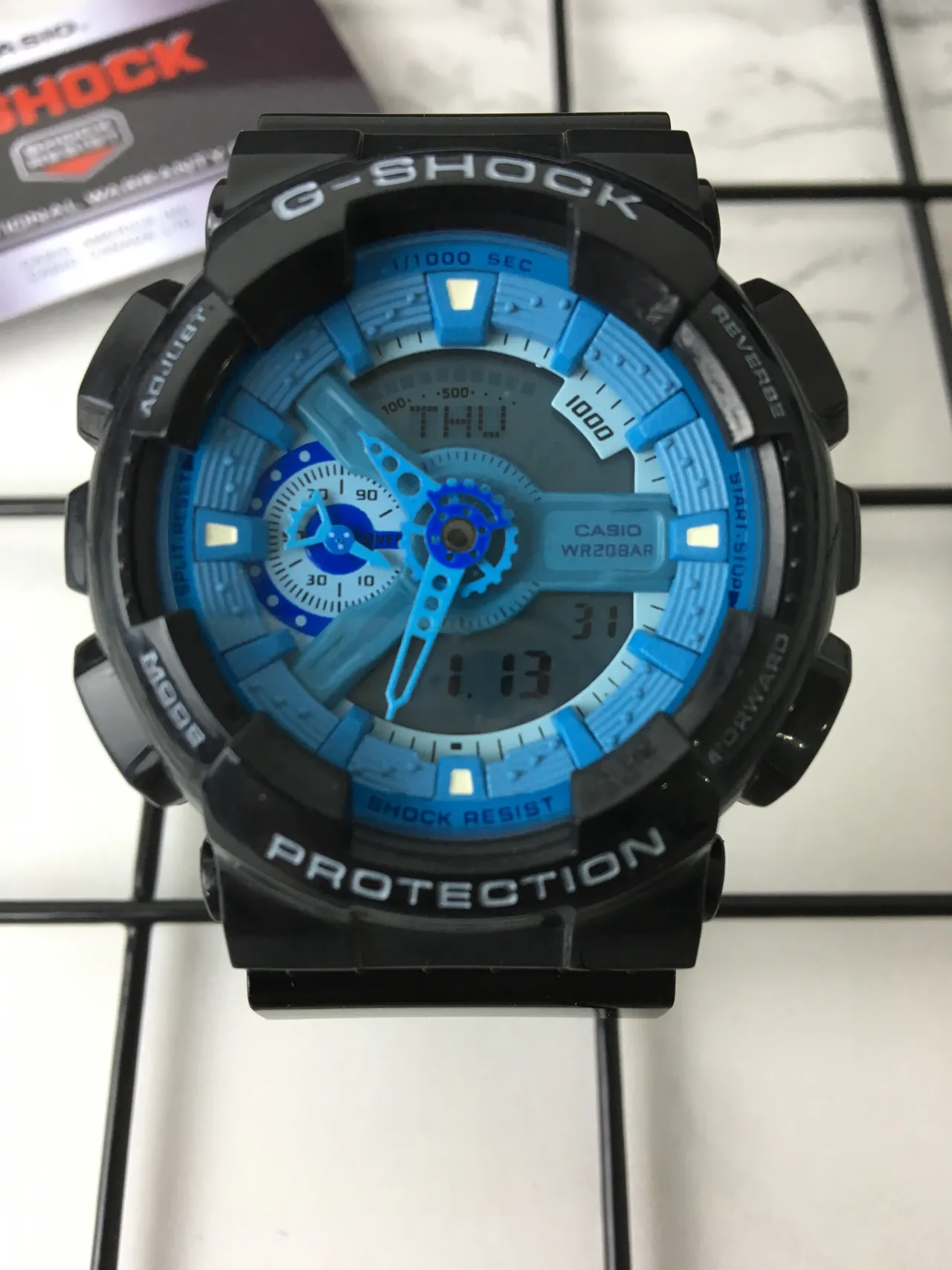 Casio G-Shock GA-110 Blue and Black Sports Watch 3