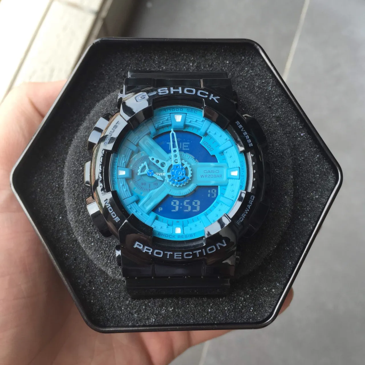 Casio G-Shock GA-110 Blue and Black Sports Watch 13