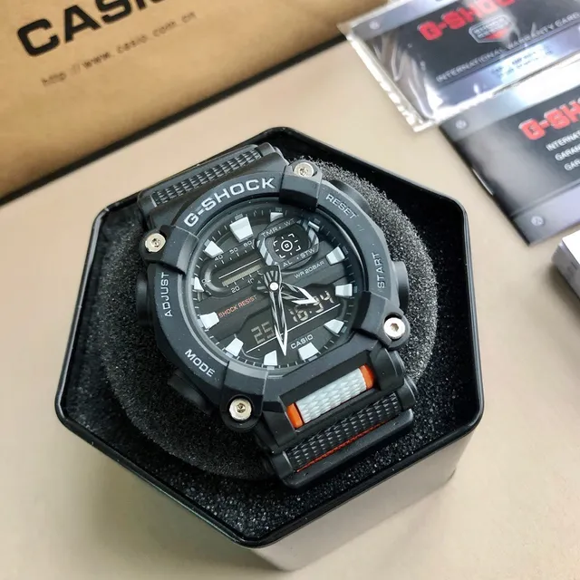 Casio G-Shock GA-2100 Black Red Rugged Square Case Exposed Screw Accents Watch 6
