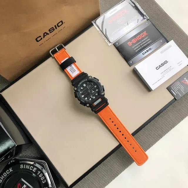 Casio G-Shock GA-2100 Black Red Rugged Square Case Exposed Screw Accents Watch 9