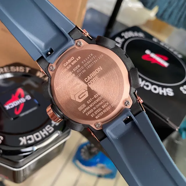 Casio G-Shock GA-2100 Rose Gold and Blue-Gray Sports Watch 3